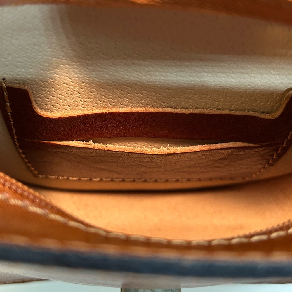 Vera Pelle Small Brown Leather Crossbody Bag Italy - Picture 7 of 12